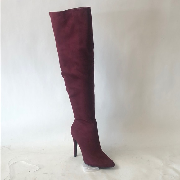 Paprika Shoes - Paprika Women’s OTK High Heeled  Boots in Vino